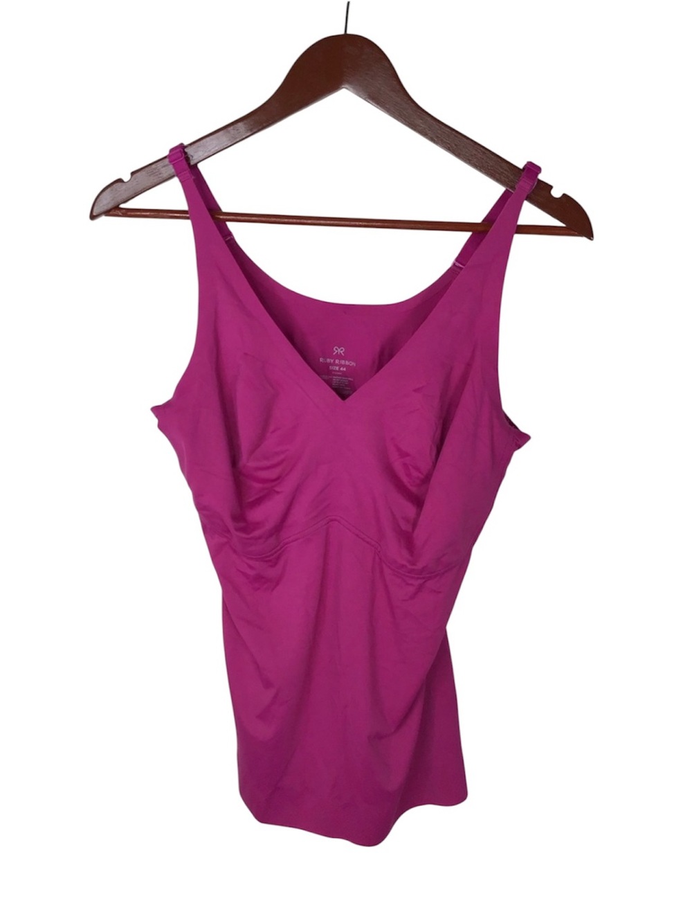 Ruby Ribbon Second Skin V-Neck Cami in Pink Size 44 Style 1808.